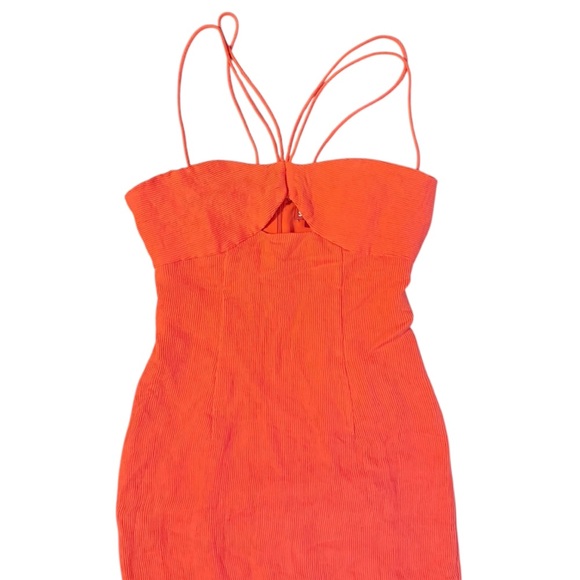 STAUD Gianna Front Keyhole Maxi Dress Ribbed Strappy cutout NWT Size 6 - Picture 4 of 6